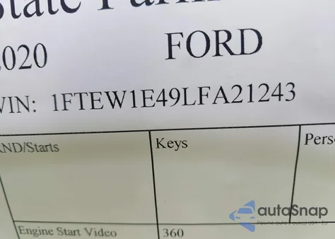 2020 Ford F150 Supercrew from USA, damaged, VIN 1FTEW1E49LFA21243